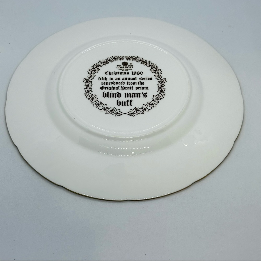 Vtg Coalport Fine Bone China CHRISTMAS 1980 Collector Plate Blind Man's Buff Box - Picture 7 of 12